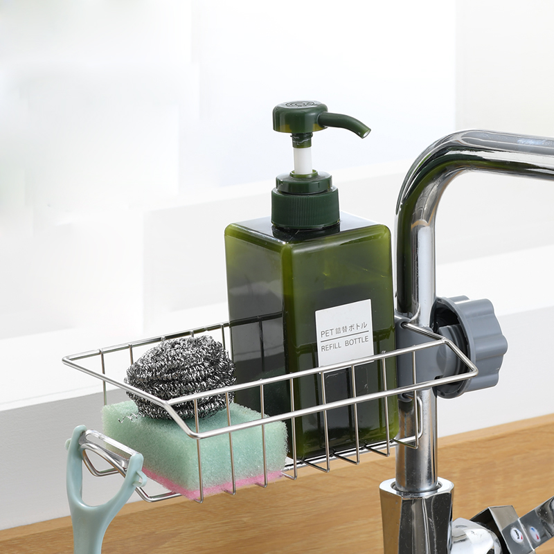 Badezimmerregale, Duschregal, Aluminiumkorb für Seife, Badezimmer, Aufbewahrung, verstellbar, Küchenarmatur, Waschbecken, Lappenhalter