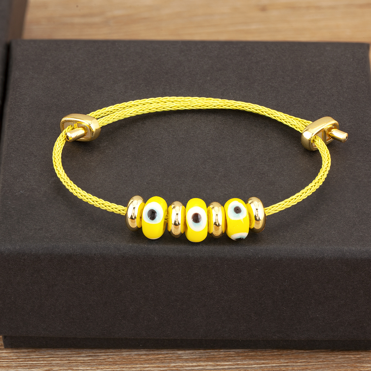Nidin nueva pulsera de cuerda de ojo malvado turco de la suerte ajustable para mujeres estilo Punk de personalidad de joyería: Estampado en caliente