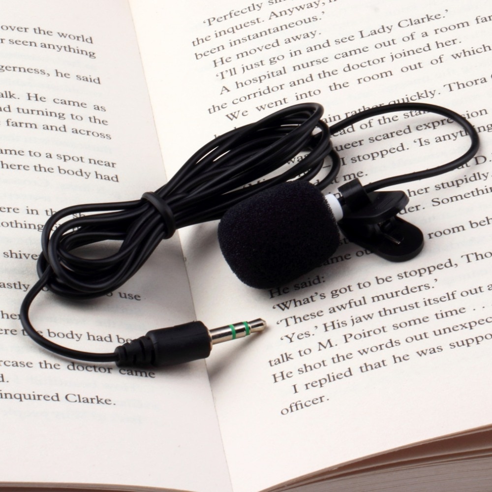 Mini micro portatif noir de pince de cravate de cravate de 3.5mm 30Hz-15000Hz pour des conférences enseignant l'éducation de leçons