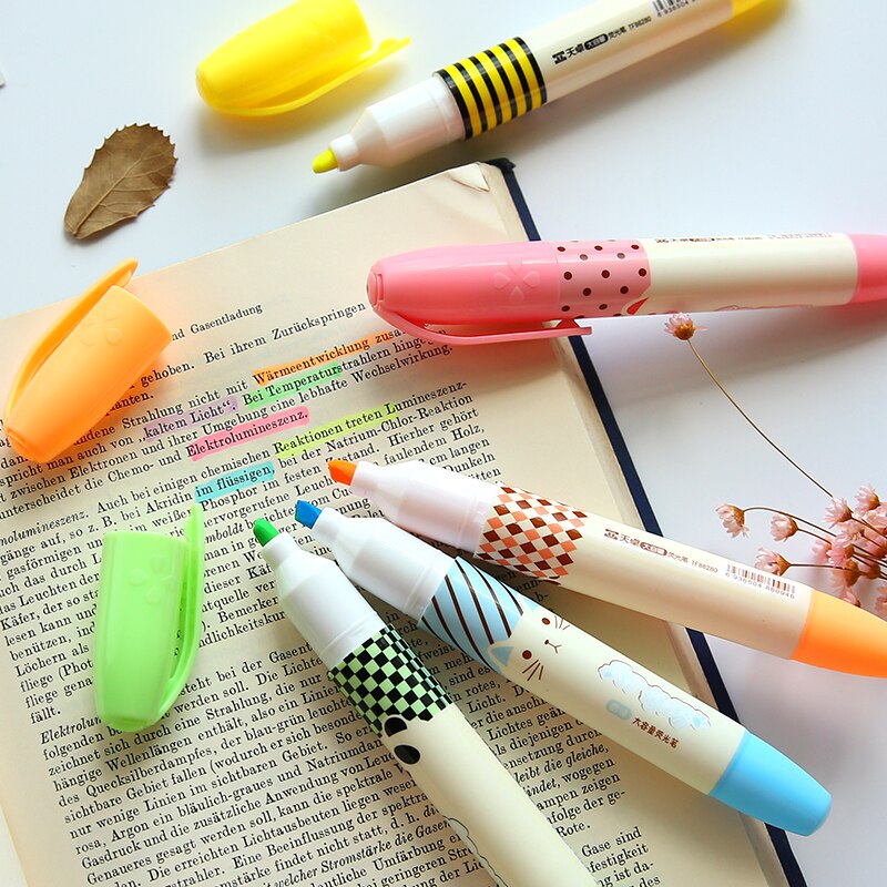 Rotulador fluorescente de alta capacidad para oficina, marcador de fragancias con grafiti fluorescente, suministros de oficina, papelería, 6 colores por lote