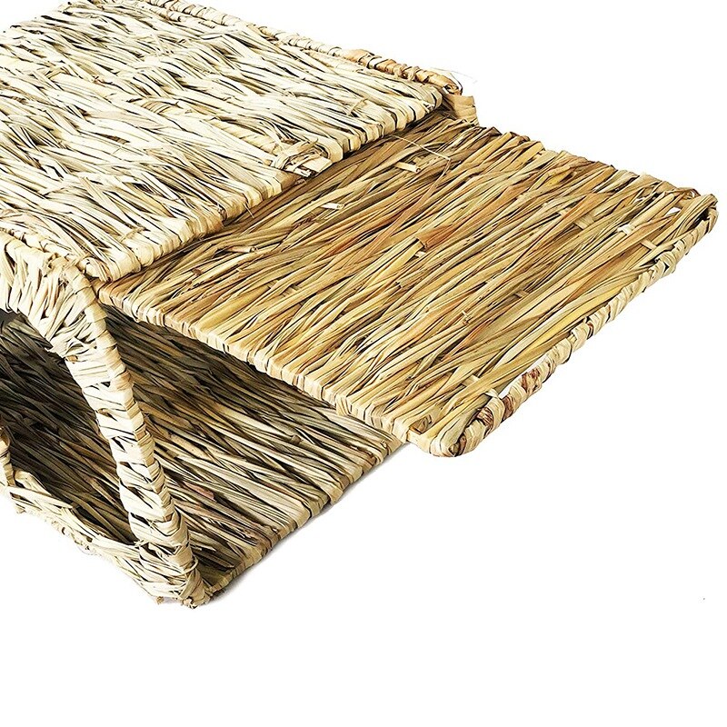 Straw Straw House, Suitable for Rabbits, Guinea Pigs and Small Animals. Open Foldable Toy House 2 Packs
