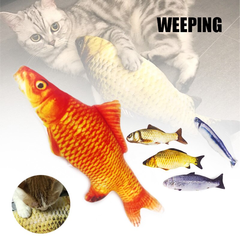 Cat Wagging Fish Realistic Plush Toy Simulation Catnip Soft for Pet Chewing AIA99