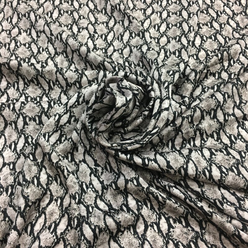 2022 Snake Pattern Chiffon Linen Imitation Cotton Polyester Printed Cotton Snake Pattern Printed Fabric Dress Fabric