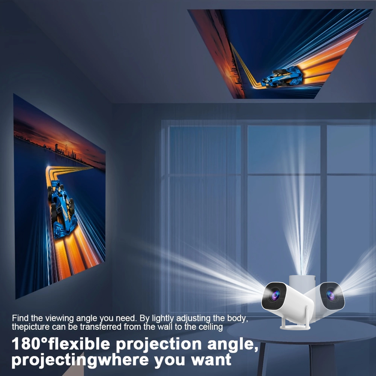 HY300 Projector Pro Supports 1080P 4k WiFi6 Wireless Suitable for Mobile Phones Notebooks Home Theater Projectors