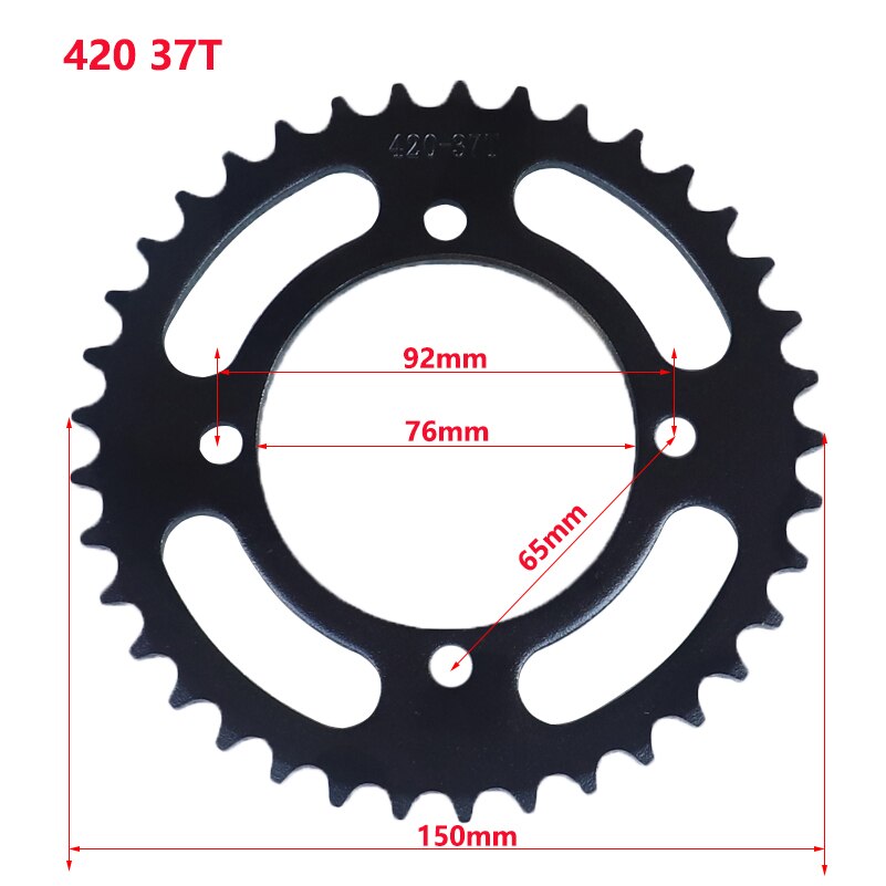 420/428 Chains 37T Motorcycle Chain Sprockets Rear Back Sprocket Cog For 110cc 125cc 140cc Dirt Pit Bike: 420 37T  black 76mm