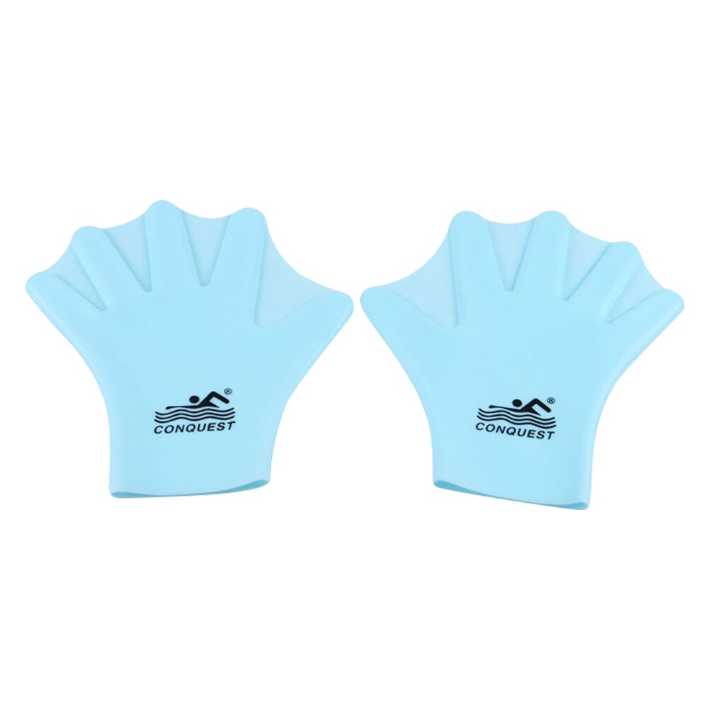 1 Pair Diving Swimming Gloves Aquatic Fitness Water Resistance Aqua Fit Paddle Training Fingerless Gloves: Blue / Adult