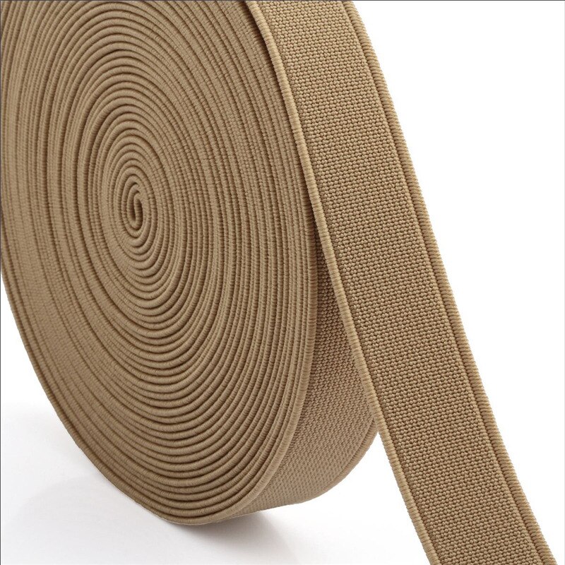 1.5cm kleuren gebreide elastische band diy knutselen dikkere schuine banden schoenen haarelastiek hoofdband jurk kant rand naaien kraagbanden: Khaki