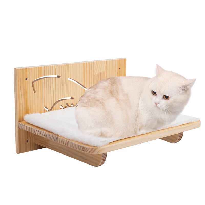 Solid Wood DIY Cat Climbing Frame Cat Wall Hanging Cat Nest Grab Column Cat Hammock Stair Room Cat Hanging Ball Toy