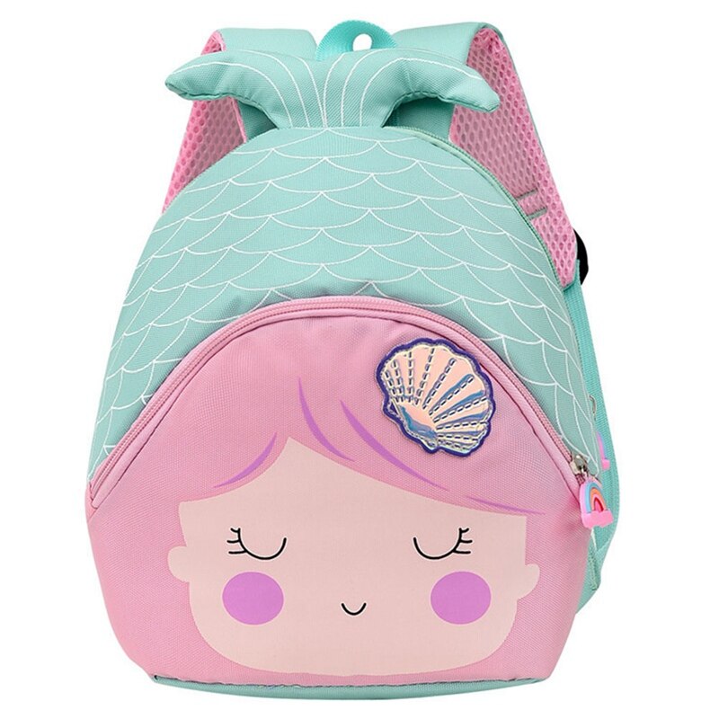 Cartoon Mermaid Child Girl Backpack Fishtail Cute Mini School Bag Kindergarten Schoolbag Shoulder Bag For Kids: GR