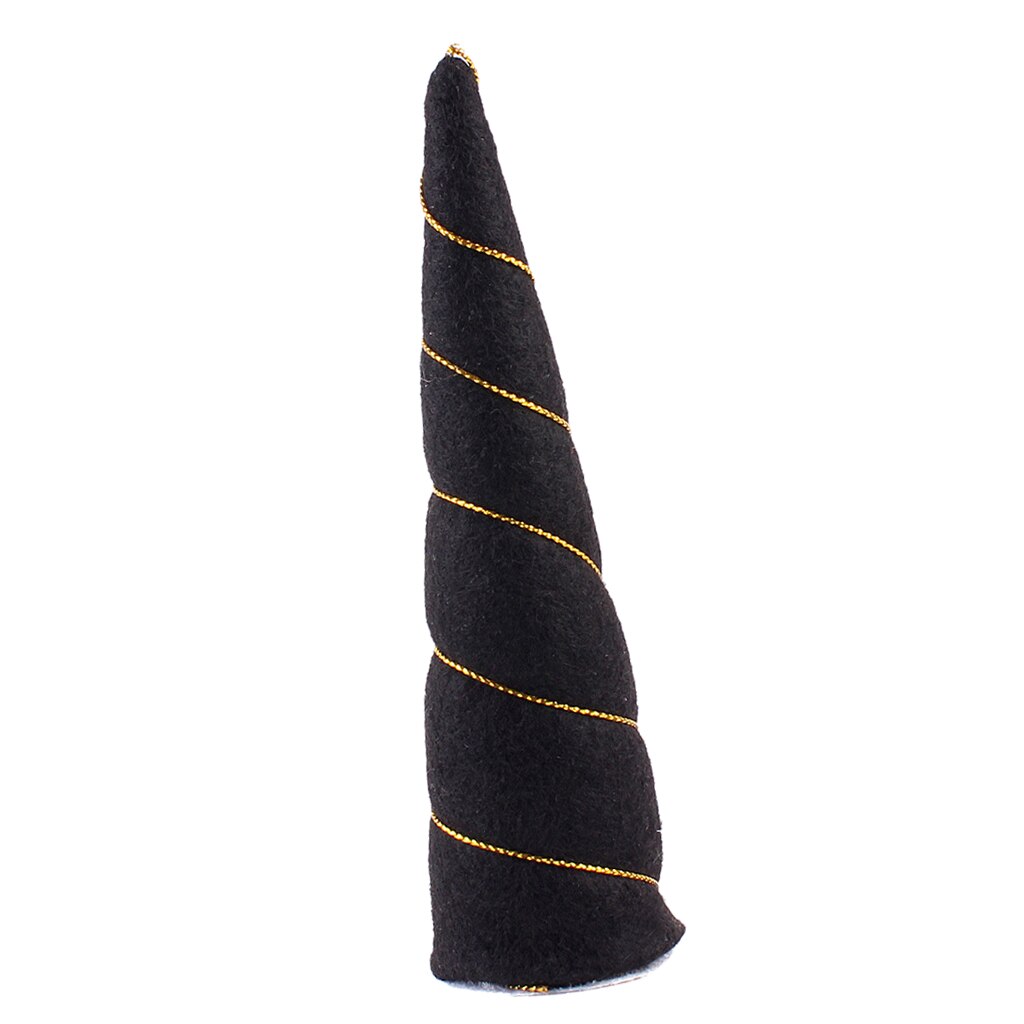 Bandeau en corne de licorne rembourré en feutre pour enfants, accessoires de cheveux, décor de fête à faire soi-même: Black