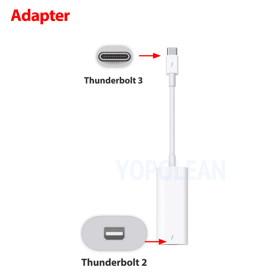 /usado Thunderbolt 3 USB-C a Thunderbolt 2 Cable convertidor adaptador A1790 MMEL2AM/A para Apple Macbook Pro Air Mac mini iMac