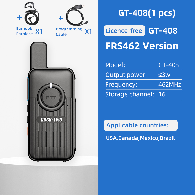 CBCBTWO GT-408 Mini Walkie Talkie And Light Body Radio Communicator for One Day Restaurant Commuting Plastic Surgery Hospital: SKY BLUE