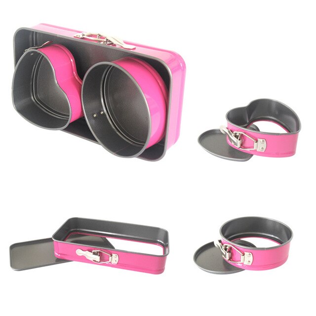 3Pcs Non-stick Slipknot Verwijderbare Base Tray Cake Bakvorm Pan Cake Pan Cake Verwijderbare Lade Cheesecake Diy bakvorm Set: Default Title
