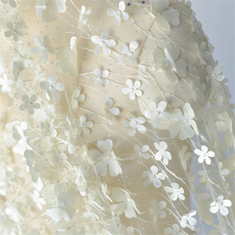 3D Satin- Blumen- überlagern tüll spitze stoff luftig Französisch Gittergewebe spitze Stoff Für Brautkleid, tanzen Prom, Festzug Kleid Braut Kleid