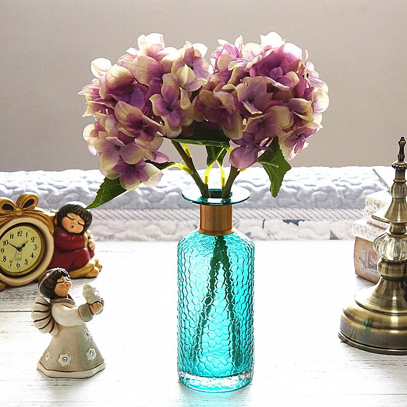 1 bundle Silk Hydrangea bridal bouquet artificial plants vases for home decor scrapbooking wedding needlework Year