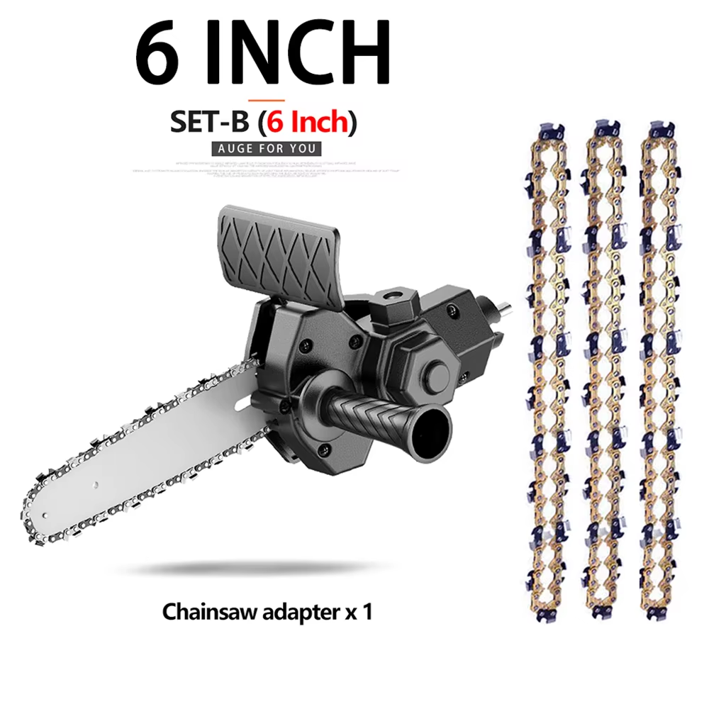 4 Inch Electric Drill Modified To Electric Chainsaw adapter Tool Portable Conversion Head Kits Woodworking Pruning: Light Grey