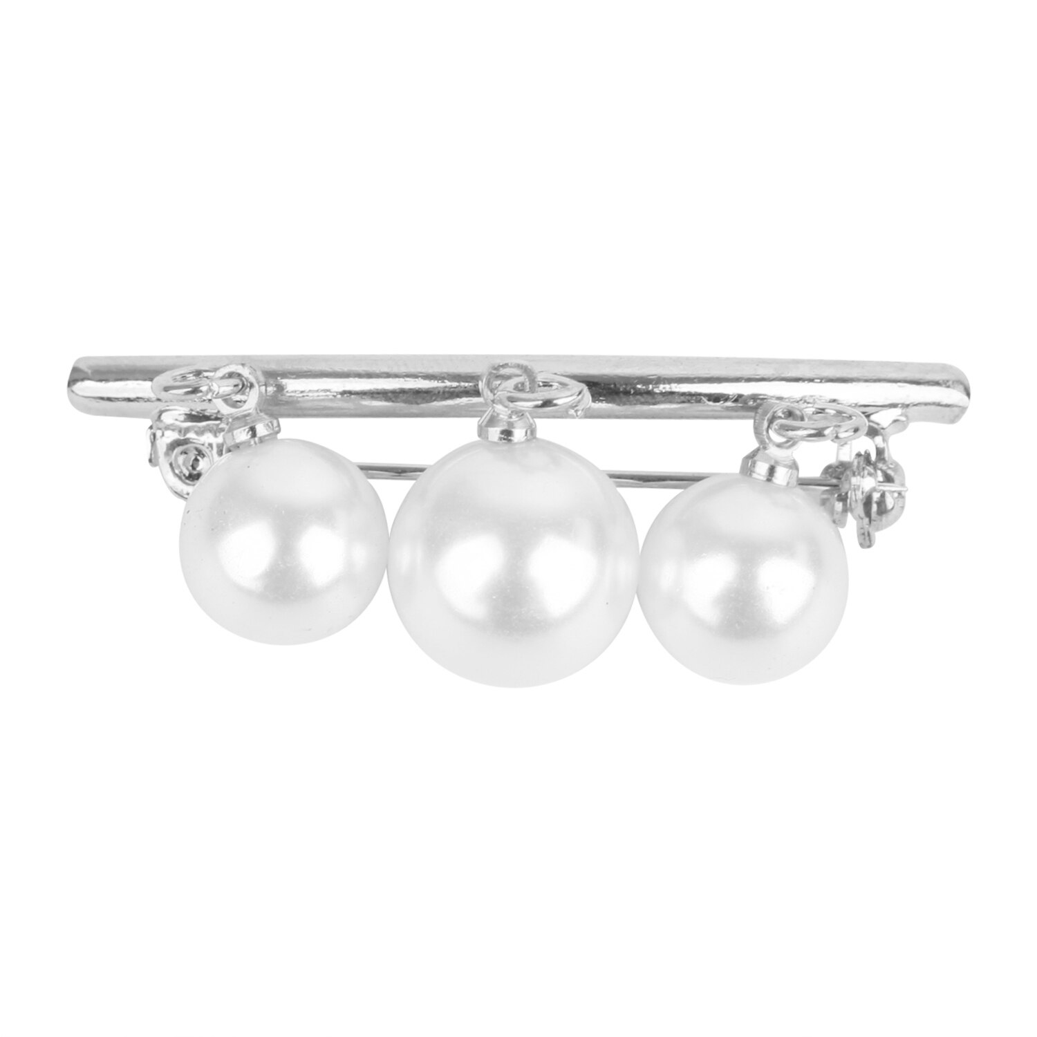 1 ensemble grandes perles Chakra simulé perle broche robe strass décoration boucle broche bijoux broches pour hommes femmes: 1PCS Silver