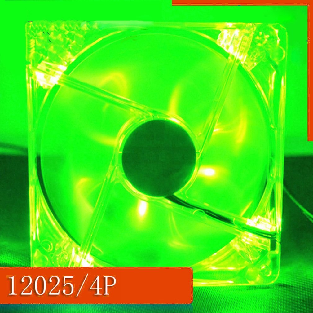 Cooling Fan PC Computer Fan Quad 4 LED Light 120mm PC Computer Case Cooling Fan Mod Quiet Molex Connector Easy Installed Fan 12V: Green T 120mm