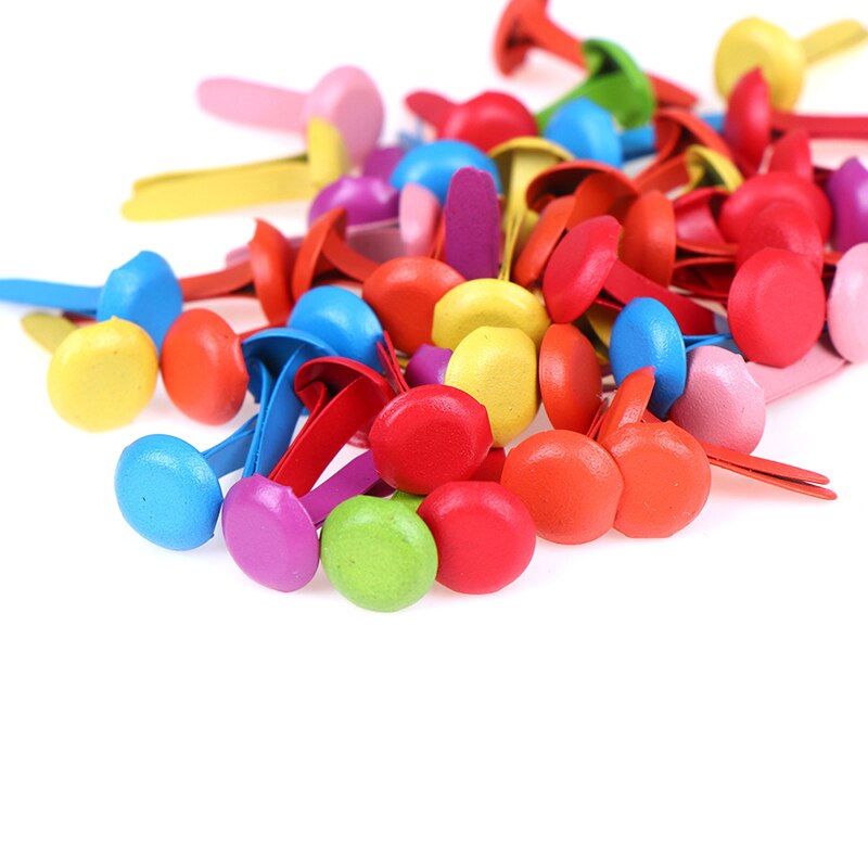 50/100Pcs Iron Ronde Metalen Mini Brads Voor Scrapbooking Accessoires Versiering Fastener Diy Handgemaakte Ambachten