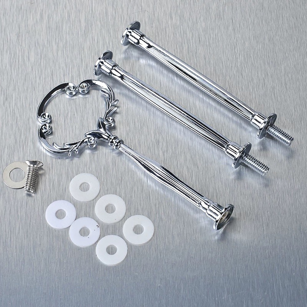 Modischer 2-stufiger 3-stufiger Kuchenplattenständer aus Zinklegierung, Kuchenständer, Kuchentellergriff, abgestuftes Tablett, Kuchen-Cupcake-Halter, Tablett, Ständergriff: Dark Khaki