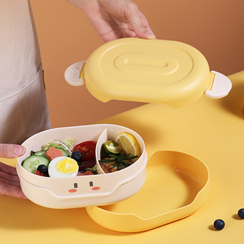 780ml søte bento matpakke kawaii for barn skolebarn japansk stil oppbevaring mat kjøkken beholder plastbærer