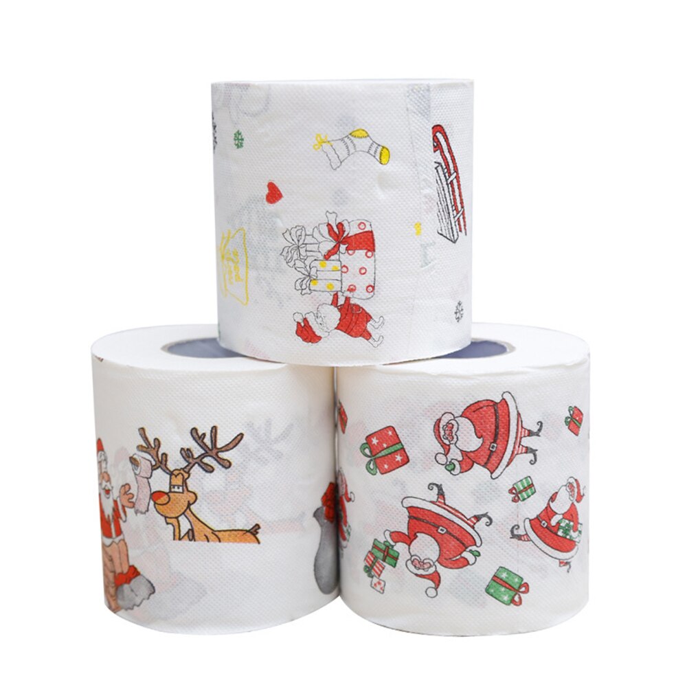 Kerst Print Wc Papier Cartoon Kerstman Boom Web Bad Thuis Leveringen Afdrukken Geen Irritatie Decoratie Kleurrijke Gedrukt
