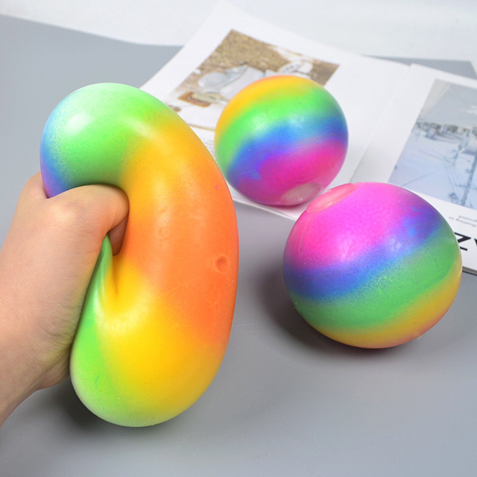 Regenbogen Farbe betonen Linderung Ball Zappeln Sensorischen Spielzeug Autismus Angst Linderung Spielzeug Weichen quetschen Bälle Spielzeug Für freundlicher Erwachsene