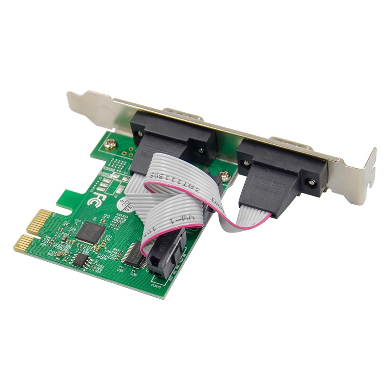 PCIE 2S Serial Port Card DB-9 Pin RS-232 Serial Industrial COM Port Expansion Card AX99100 For PC
