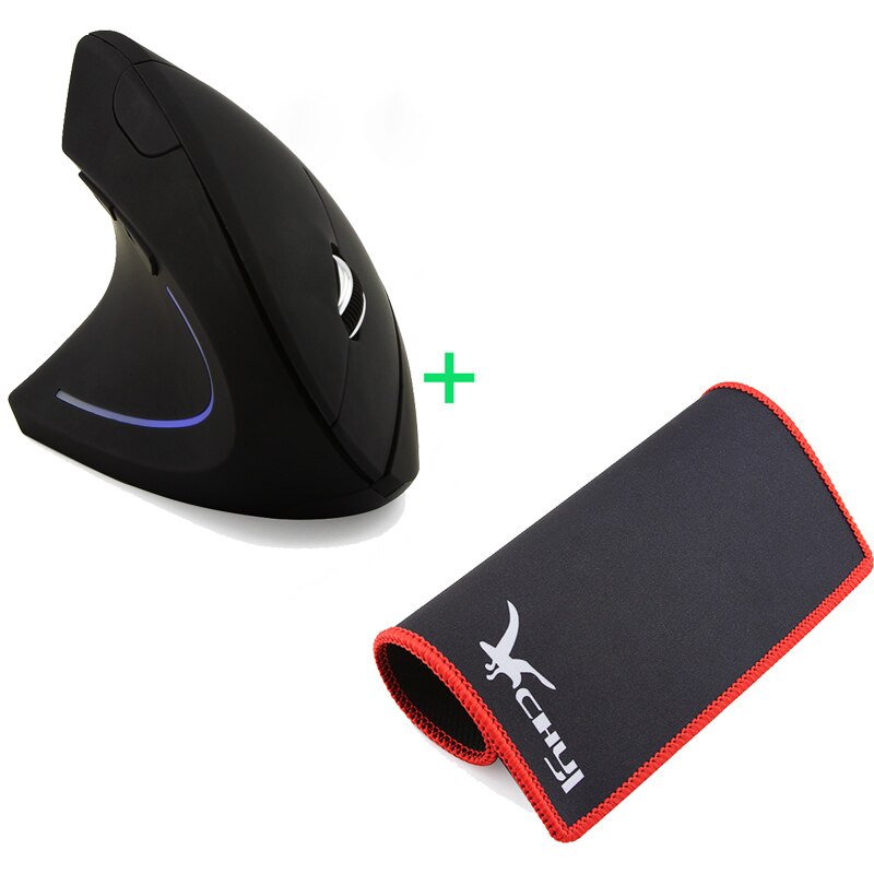 Wireless Mouse Right/Left-Handed USB Receiver Ergonomic Optical With Mouse Pad For Computer Laptop: Left with mouse pad