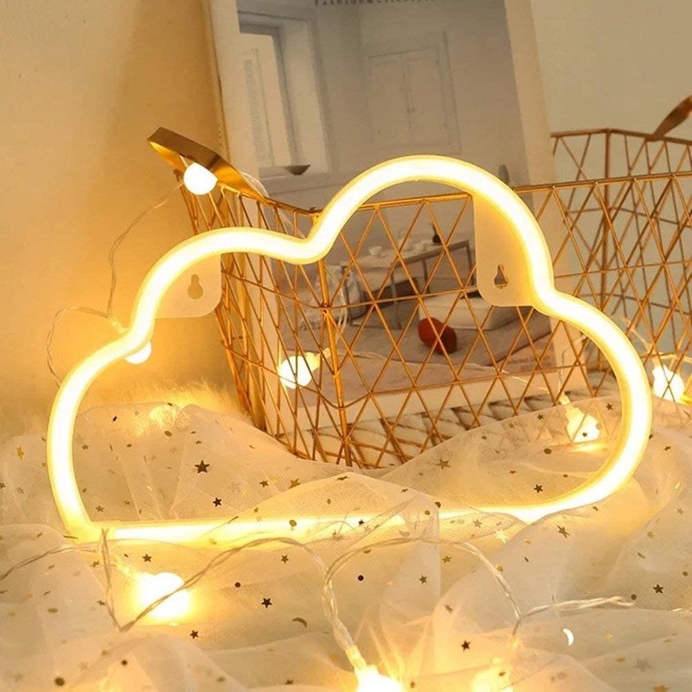 Batteri/usb betjent sky neonlysskilte natlys kunst dekorative lamper væglampe til børn baby værelse belysning jul
