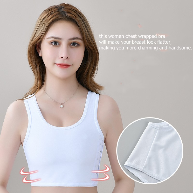 Women Breast Binder Transboy Lesbian Corset Trans Vest Summer Side Buckle Short Tank Top Underwear Shaper Bustier Chest Binder