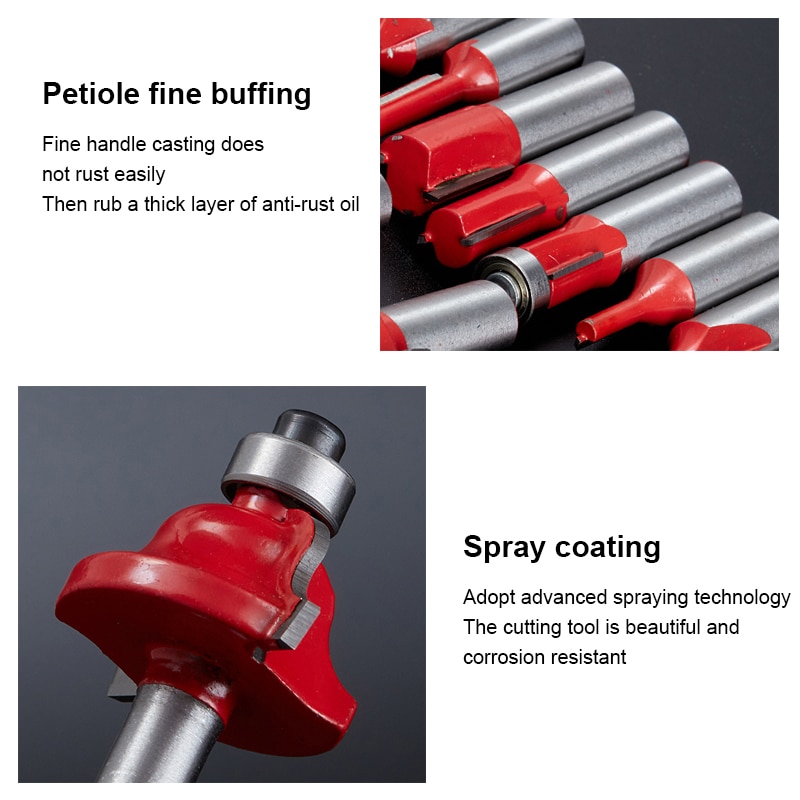 Pracmanu 15 Stks/set Houtbewerking Frezen 1/4 ''/8Mmshank Carbide Router Bit Voor Hout Cutter Graveren Snijgereedschap