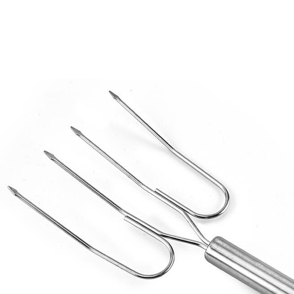 Rvs Barbecue Vork Multi-end Turkije Vork Varkensvlees Steak Grill Vork BBQ Dog Roosteren Sticks Camping Naald spiesjes