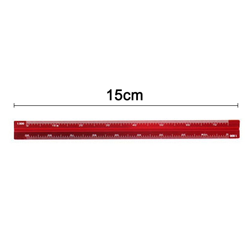 MIRUI-herramienta de medición de suministros de oficina, regla de escala de pequeña proporción, regla Triangular multifuncional, regla escolar de aluminio colorida de 15cm