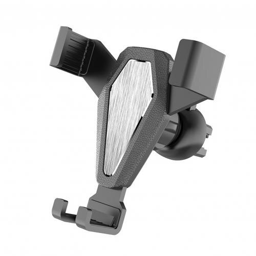Universal Car Mobile Phone Holder Triangle Fixed 360-degree Rotation Gravity Stable Navigation Bracket for Car Air Outlet: Silver