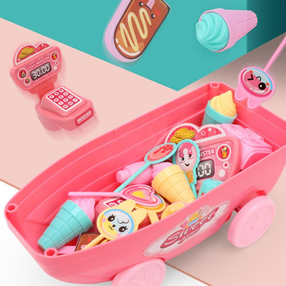 Lollipop Trolley Detailed Durable Plastic Kids Simulational Candy Shop for Home Interactive Game