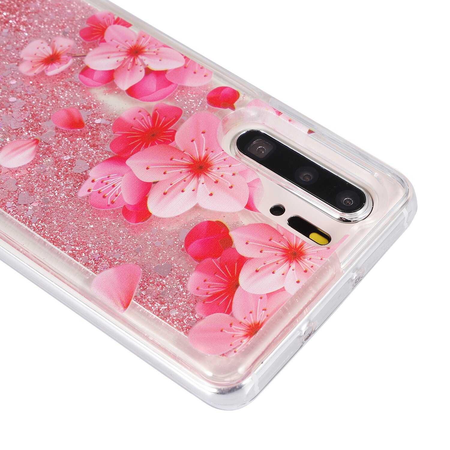 For Huawei P30 Pro Glitter Case Peach Blossom Dynamic Liquid Quicksand Case For Huawei P20 Mate 20 Lite Mate20X Nova 5 5i 4