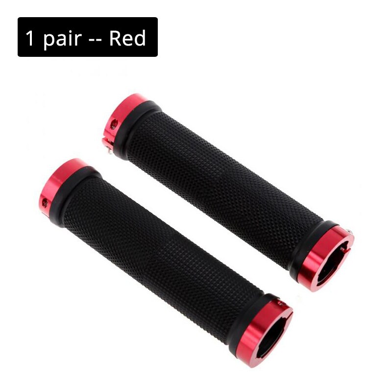 Empuñaduras de bicicleta de aleación de aluminio antideslizantes de goma MTB, empuñaduras de manillar de bicicleta BMX, empuñadura de bicicleta de montaña, manillares, piezas de ciclismo: 1 pair Red