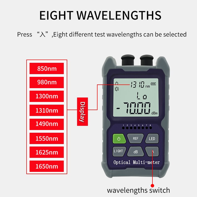 Mini 4 em 1 medidor de energia óptica localizador de falhas visual teste cabo rede fibra óptica testador 5km 15km 30kmvfl