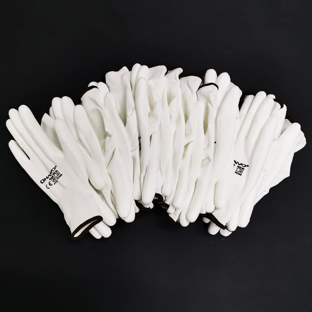 10 Pairs Pu Nitril Coating Werkhandschoenen Gecoate Palm Handschoenen Mechanic Werken Handschoenen Hebben Ce Gecertificeerd EN388