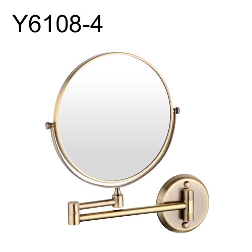 Frap vægmonteret vintage antik rustfrit stål messing makeup spejl badeværelse rundt makeup spejl espelho  y6108-4: Diameter 20cm