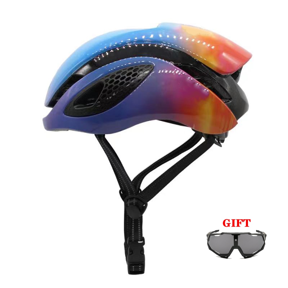 Unisex Aero Bicycle Helmet Air Integrally Road Bike Helment Mens Time-Trial Women Mountain Bike Safety Caps Riding Hats 54-60cm