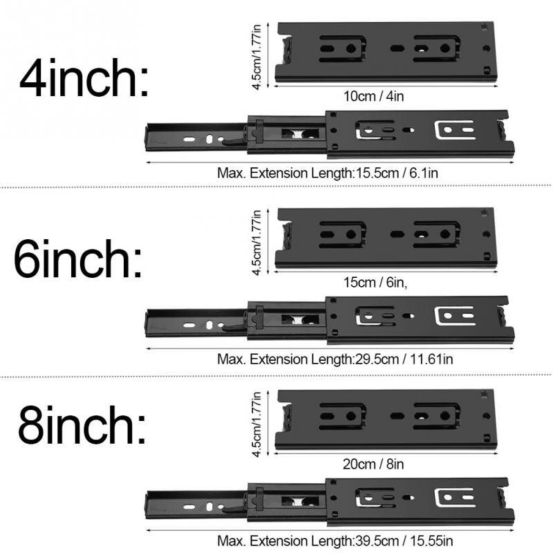 2Pcs/Lot Mini Short Drawer Slides Full Extension Guide Rail For Home Kitchen Drawer Cupboard Furniture Hardware Set Accessories