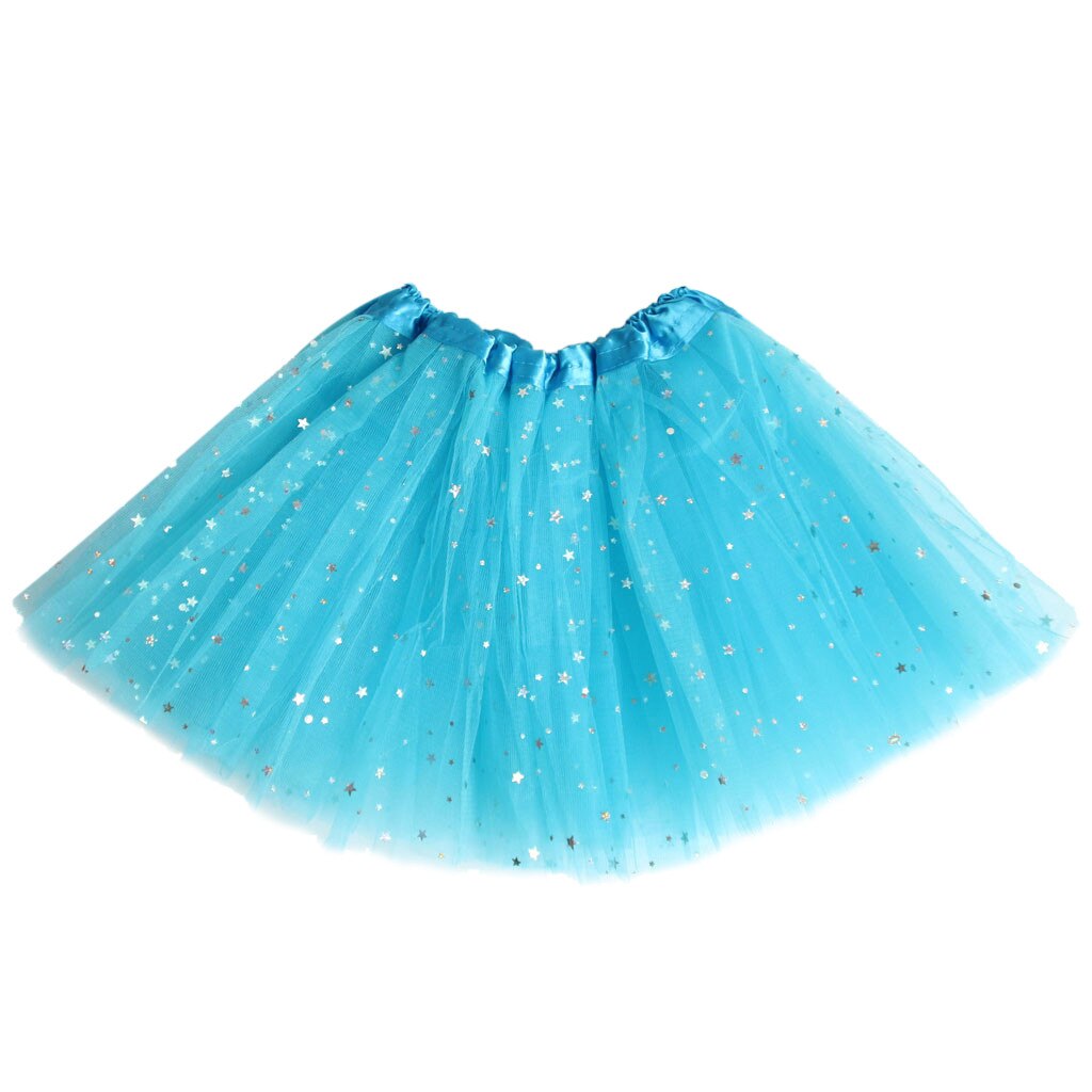 Toddler Baby Girls Tutu Party Dance Ballet Costume Dot Print Sequins Skirts: Light blue