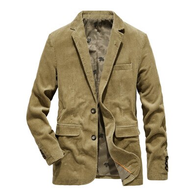 Afslappet fløjlsblazer herre slim fit herre blazer jakke frakke fløjl herre jakkesæt jakke blazere plus størrelse 4xl: Khaki / 4xl