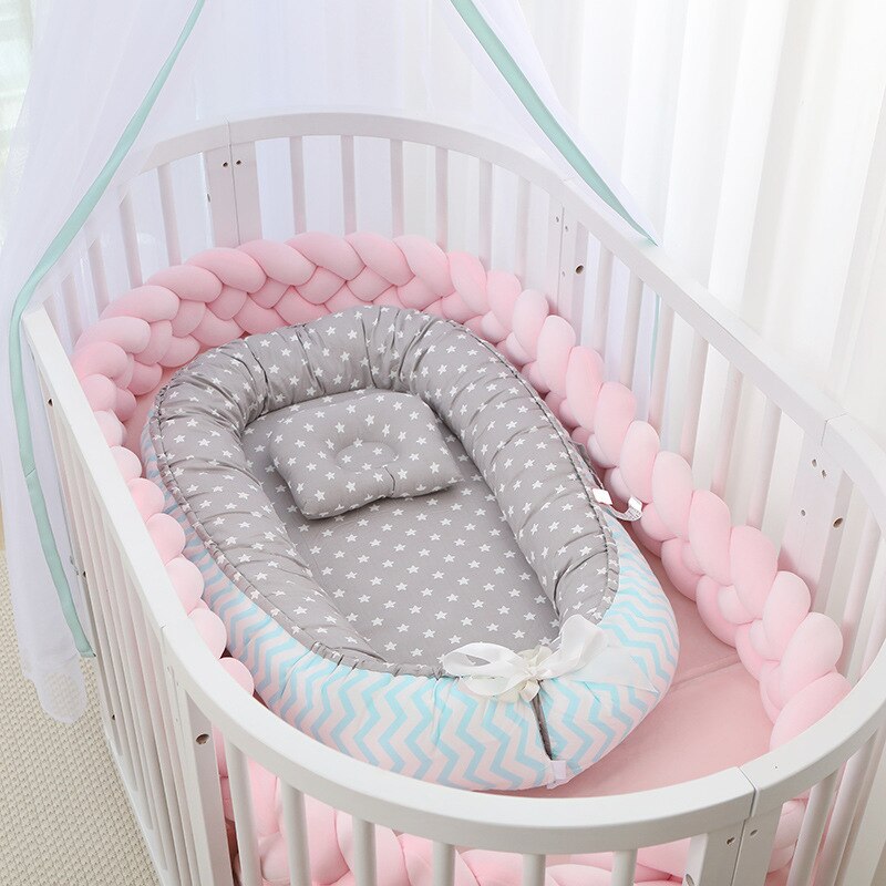 Baby Nest Bed Voor Jongens Meisjes Pasgeboren Bed Wasbare Wieg Matras Verwijderbare Reizen Babybedje Baby Peuter Katoen Wieg Bumper: NUY05