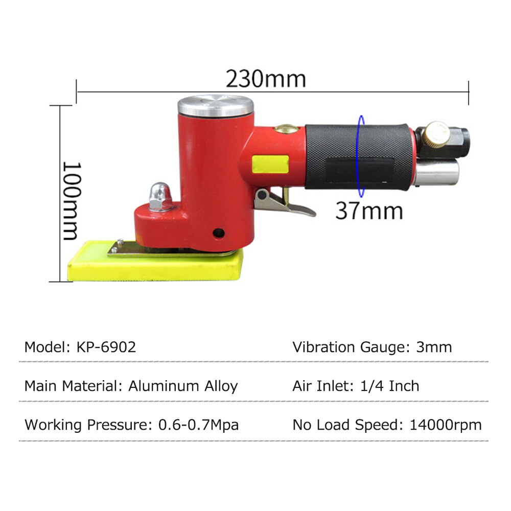 Mini Straight Line Air Sander with Sanding/ Rubber/Iron Pad Random Orbital Pneumatic Sander Air-operated Handheld Polisher Waxer