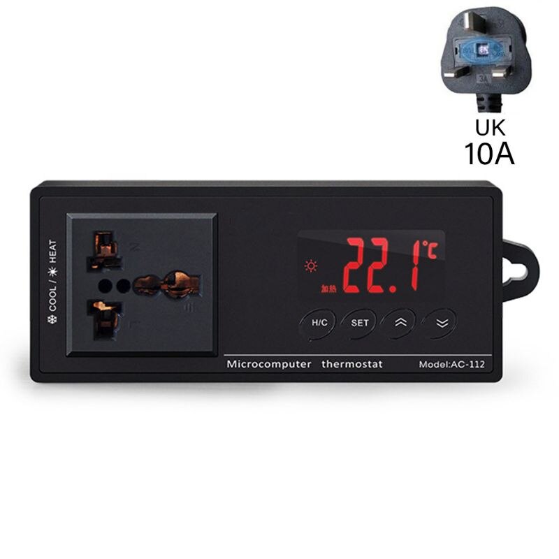 10A AC-112 Outlet Pet Thermostaat Digitale Temperatuurregelaar Aquarium Heater: Plug Type UK