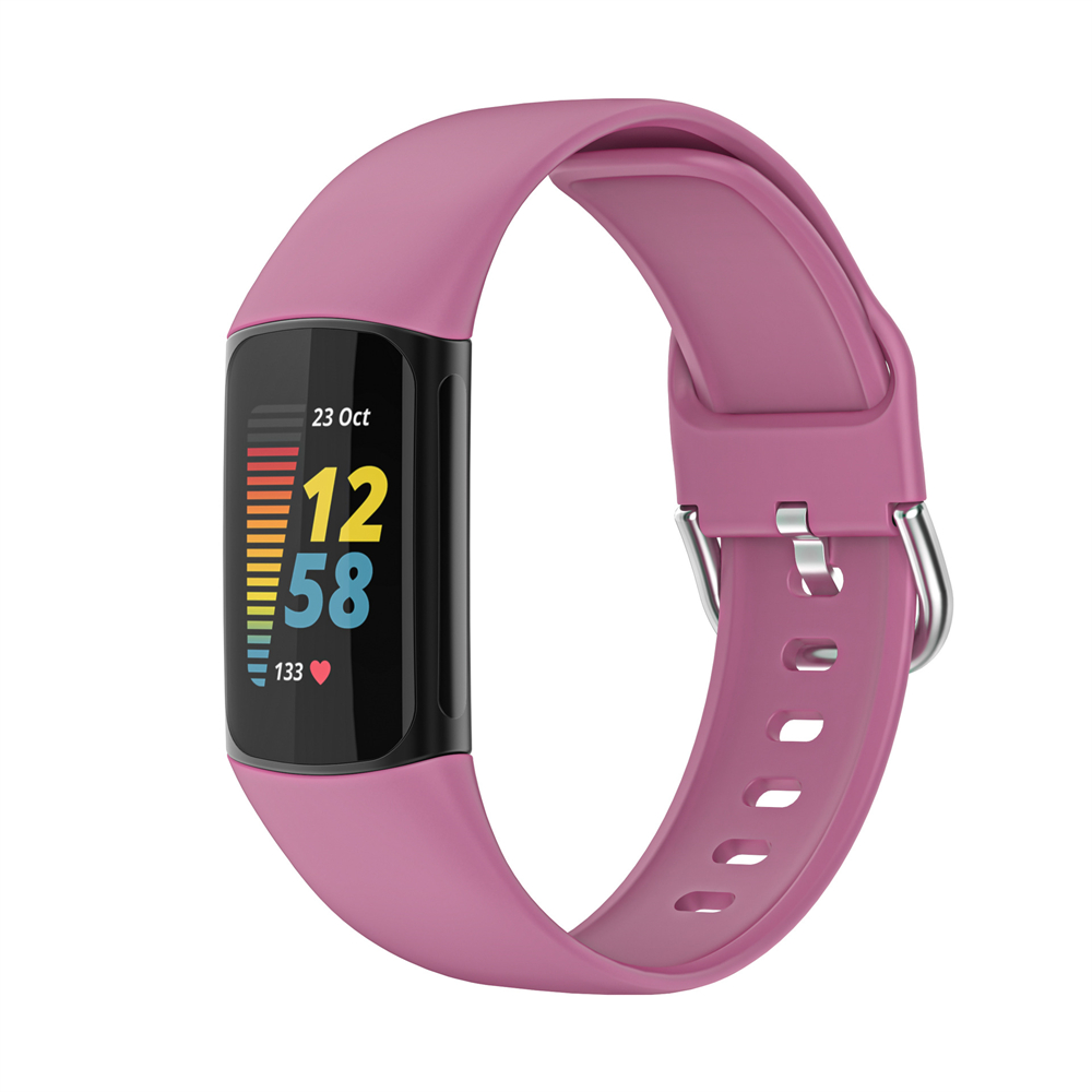 Essidi Siliconen Band Voor Fitbit Lading 5 Zachte Sport Polsband Correa Voor Fitbit Lading 5 Horloge Loop Vervanging: Paars