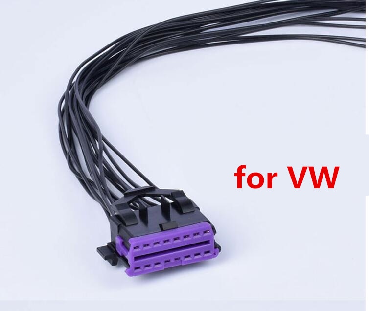 Auto Obd Diagnose Stekker Met Kabel Vrouwelijke Voeding Test OBD2 16Pin Vrouwelijke Connector Voor Toyota Kia Vw